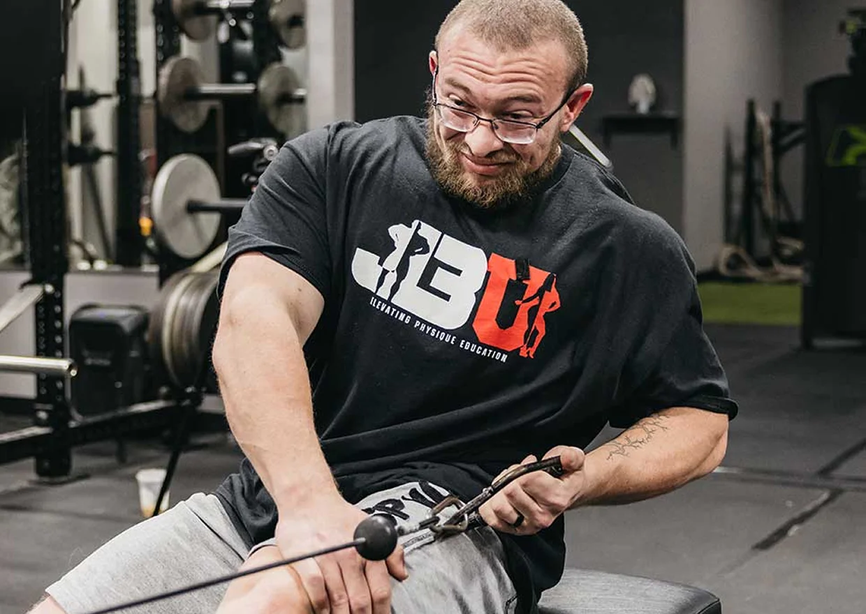 Advanced physique athlete training with intent